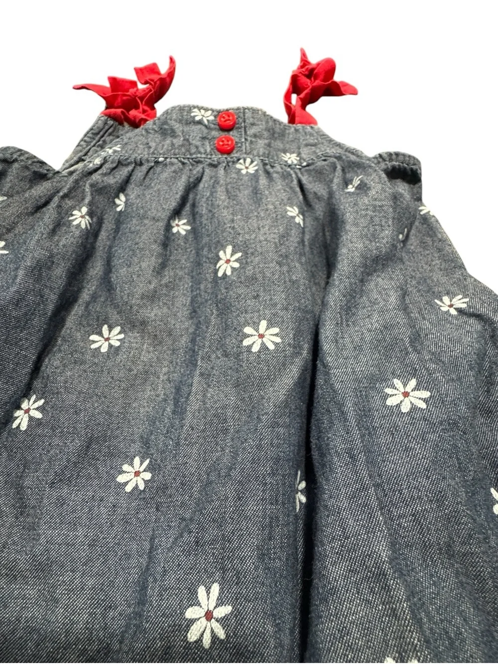 Gymboree Spring Forward Daisy Chambray Romper Baby Girl 18-24 M  4th of July